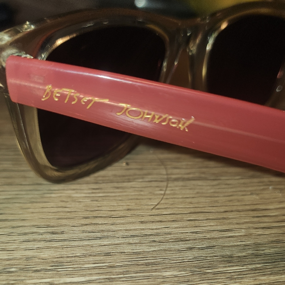 Betsey Johnson Sunglasses with Gold Frame and Red Arms